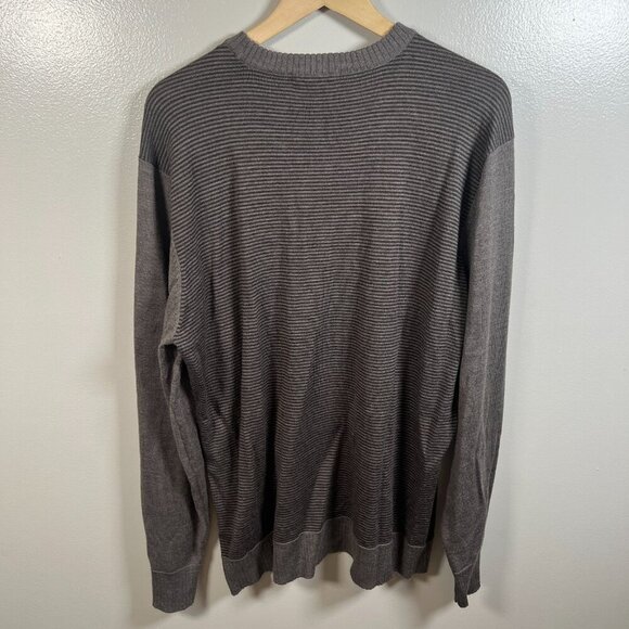 Smartwool Sparwood Stripe Crew Sweater Mens Size XL Brown Merino Wool - Picture 2 of 9